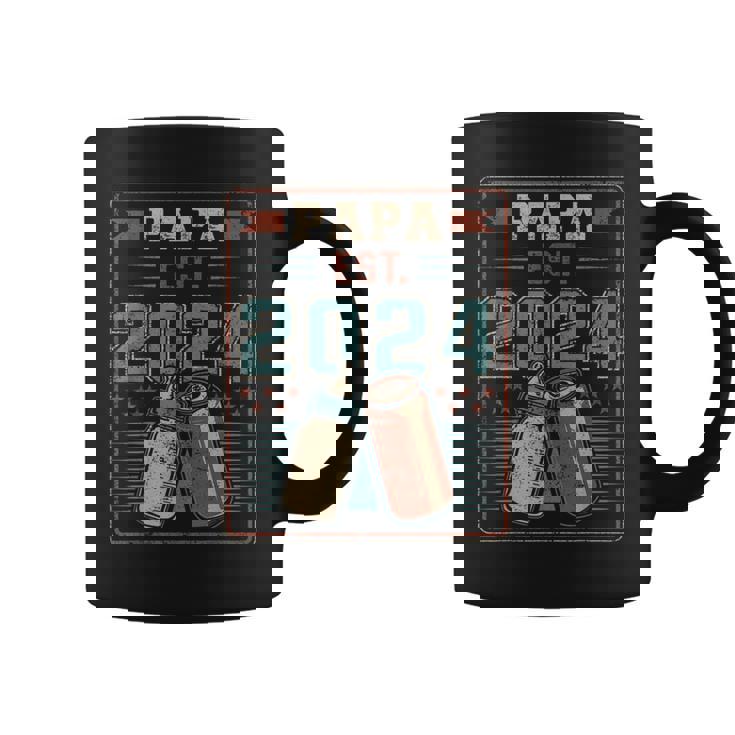 Papa Est 2024 初めてのパパ 父の日 新しい父親の父性 コーヒーマグ