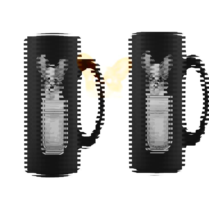 Papillon パピヨン 子犬 ポケットの中の犬 コーヒーマグ