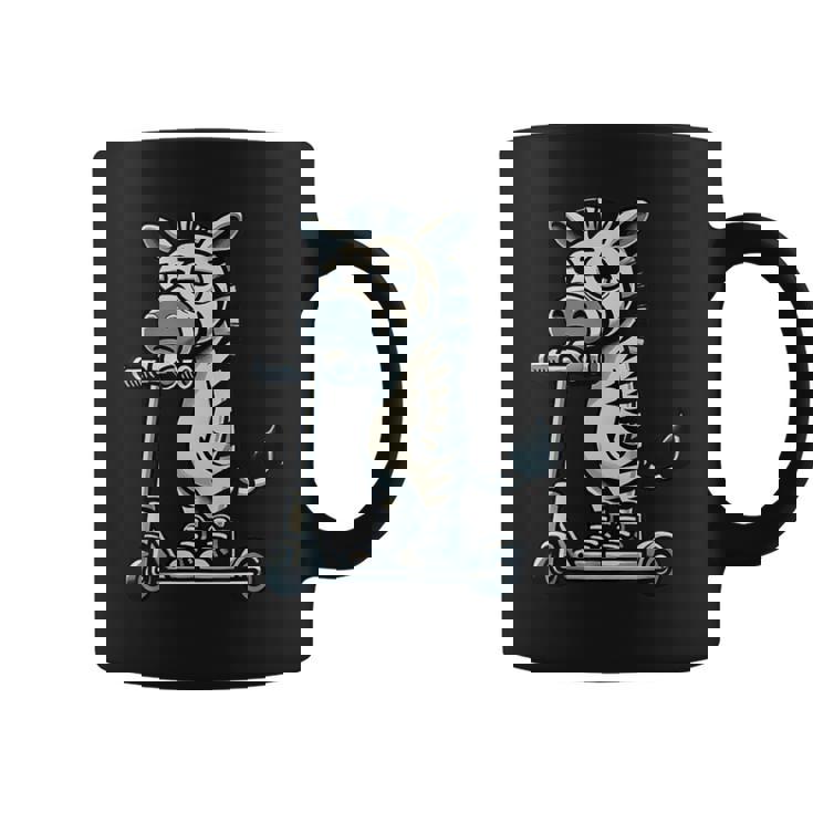 Patinete Grumpy Zebra Riding Cuello Taza de café