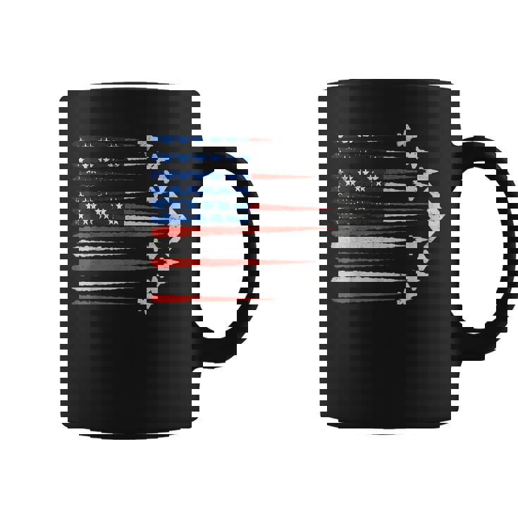 Patriotic Fighter Jets Usa Flag Red White & Blue 4Th Of July Coffee Mug