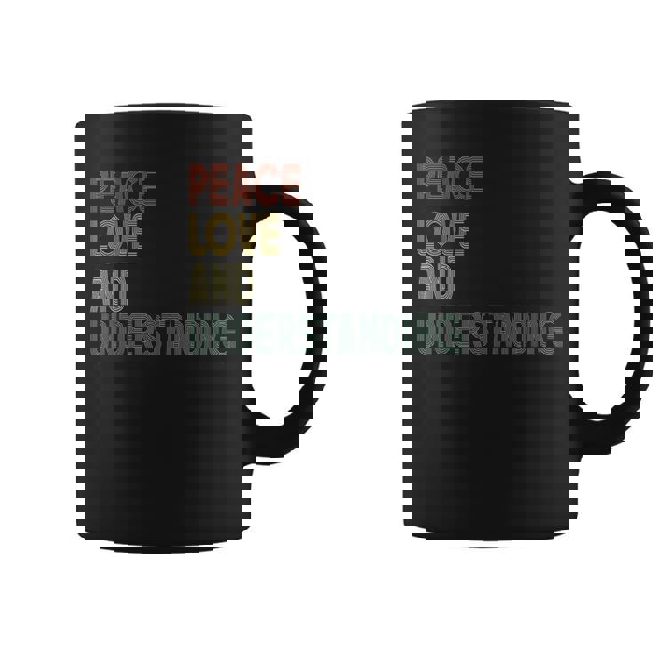 Peace Love And Understanding シャツ インスピレーションを与える引用 レトロ コーヒーマグ