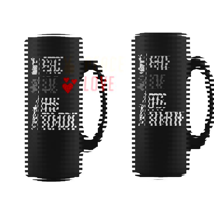 Peace Love Bass トロンボーン楽器 バス トロンボーン奏者 コーヒーマグ