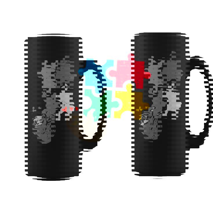 Perezoso Colgante Puzzle Lindo Autismo Concientización Hombres Es Niños Taza de café