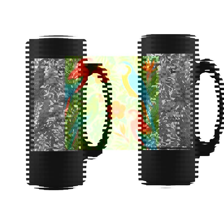 Perroquets Tropical Nature Fleurs Fleurs Exotiques Oiseaux Perroquets Tasse