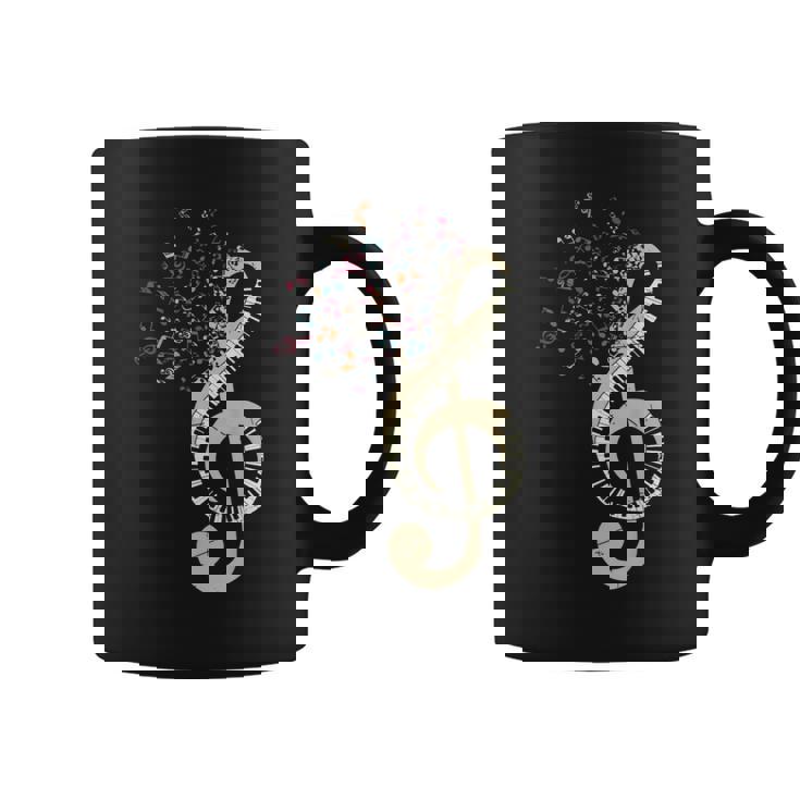 Pianist クラシカル楽器 ト音記号キーボード ピアノ コーヒーマグ