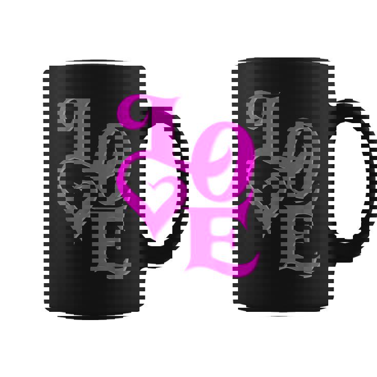 Pink Love ピンクカラーグラフィック コーヒーマグ