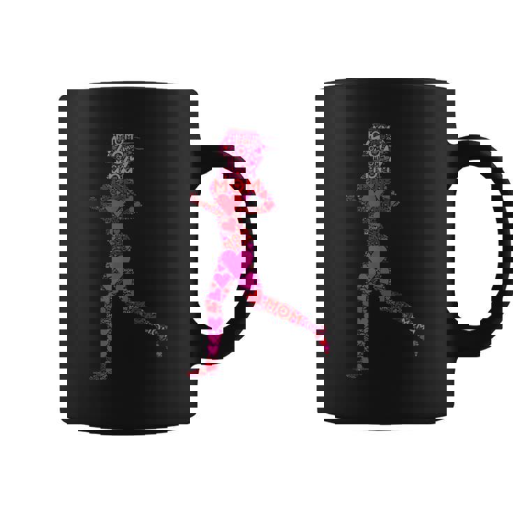 Pink Red Heart Love Mom S Runner Mama Mother's Day Coffee Mug