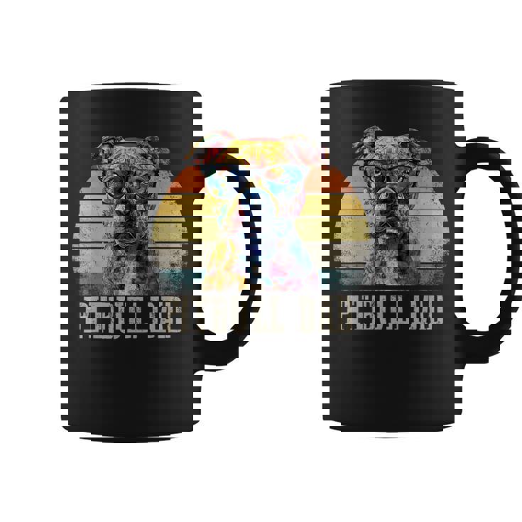 Pitbull Dad Dog Lover カラフル アーティスティック ピットブルのオーナー。 コーヒーマグ