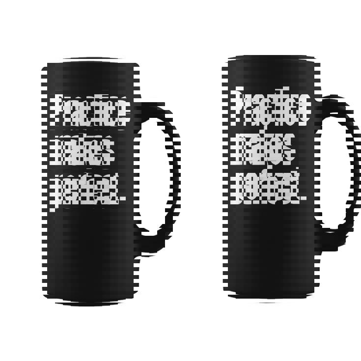 Practice Makes Perfect 継続は力なり 英語 文字入り 格言 黒 他カラー メンズ レディース コーヒーマグ