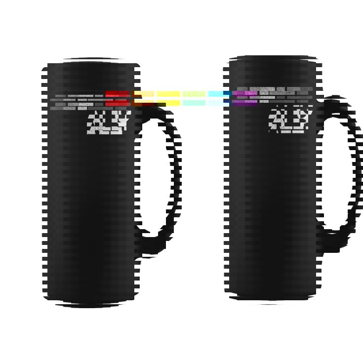 Proud Ally Bars Equality Lgbtq Rainbow Flag Gay Pride Ally コーヒーマグ