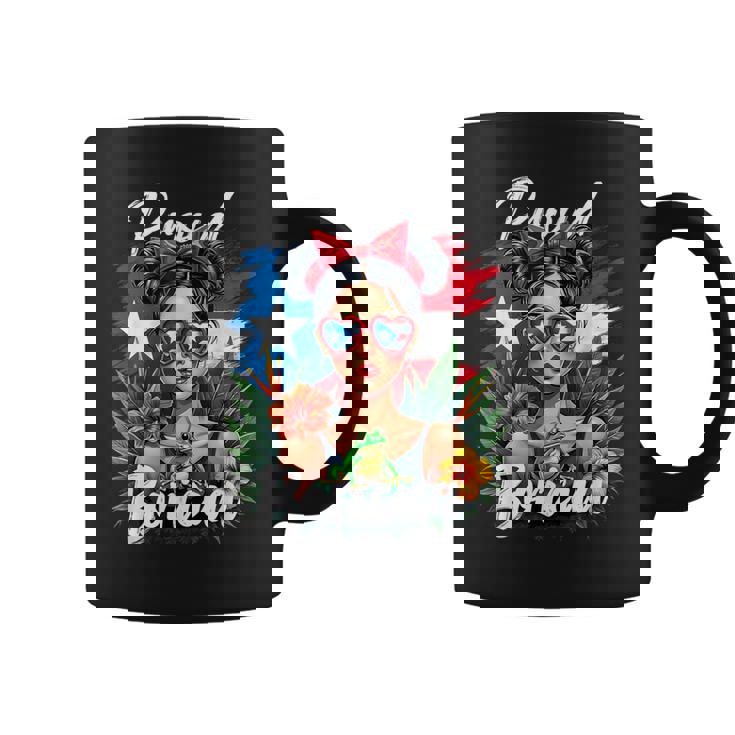 Puerto Rican Girls Boricua Puerto Rico Heritage Messy Bun Coffee Mug