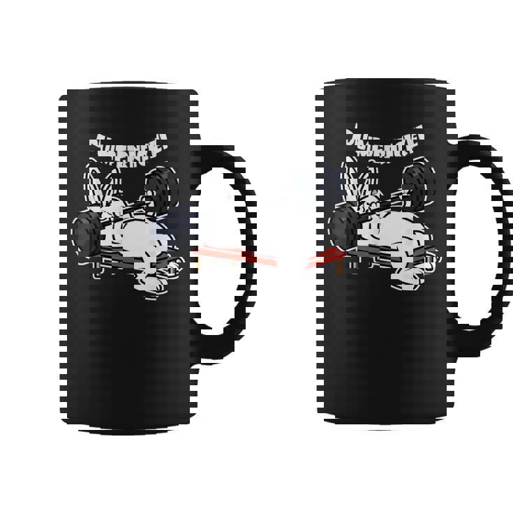 Pumppernickelラビットフィットネスベンチプレスワークアウトファニー コーヒーマグ