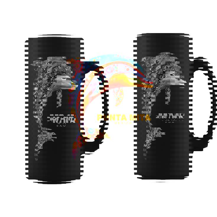 Punta Mita メキシコ バケーション ヴィンテージ トライバル イルカ コーヒーマグ