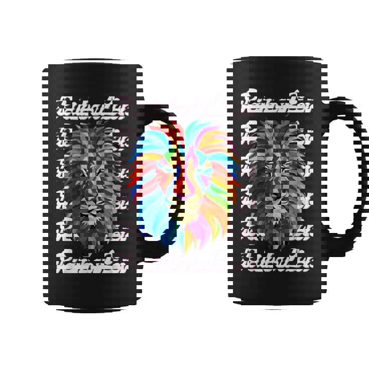 Rainbow Lion かっこいい おしゃれ ロゴ コーヒーマグ
