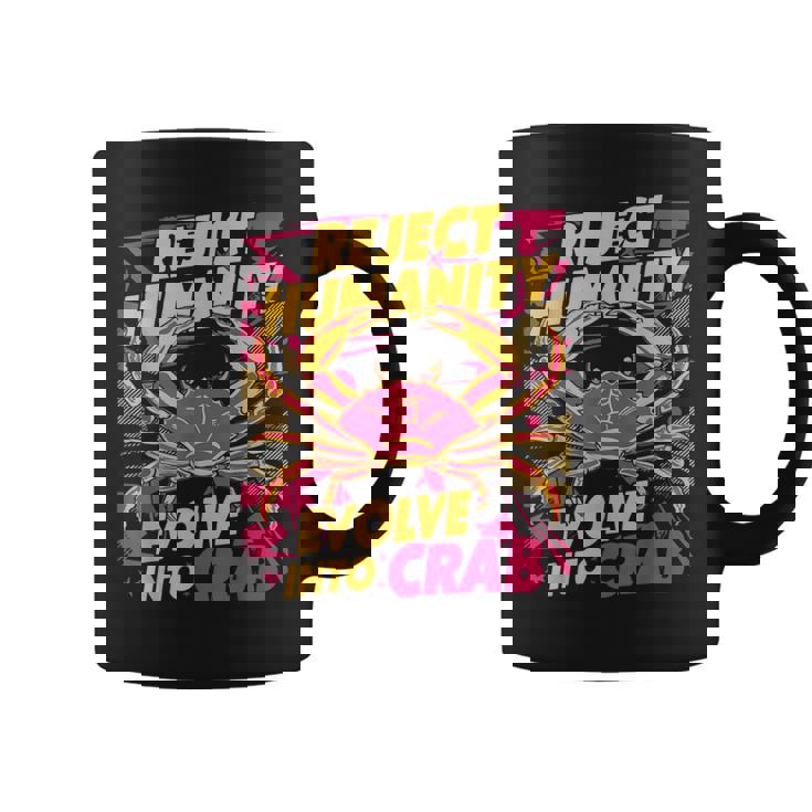 Reject Humanity Evolve To Crab ファニーカニ コーヒーマグ