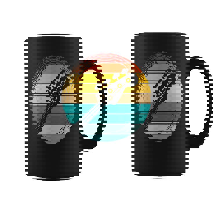 Retro Bajista Rockero Músico Instrumento Música Bajo Taza de café