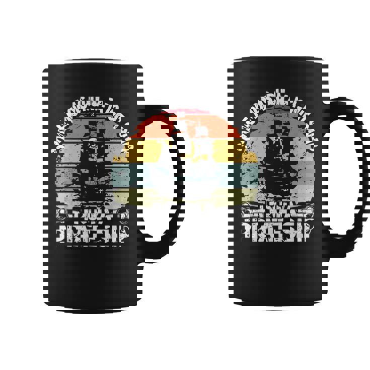 Retro Some Moms Run A Tight Ship Pirate Mama Mother Sunset Coffee Mug