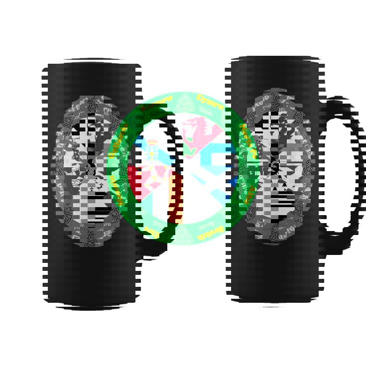 Rueda De Banderas De Las Naciones Celtas Diseño De Círculo De Patrimonio Cultural Taza de café