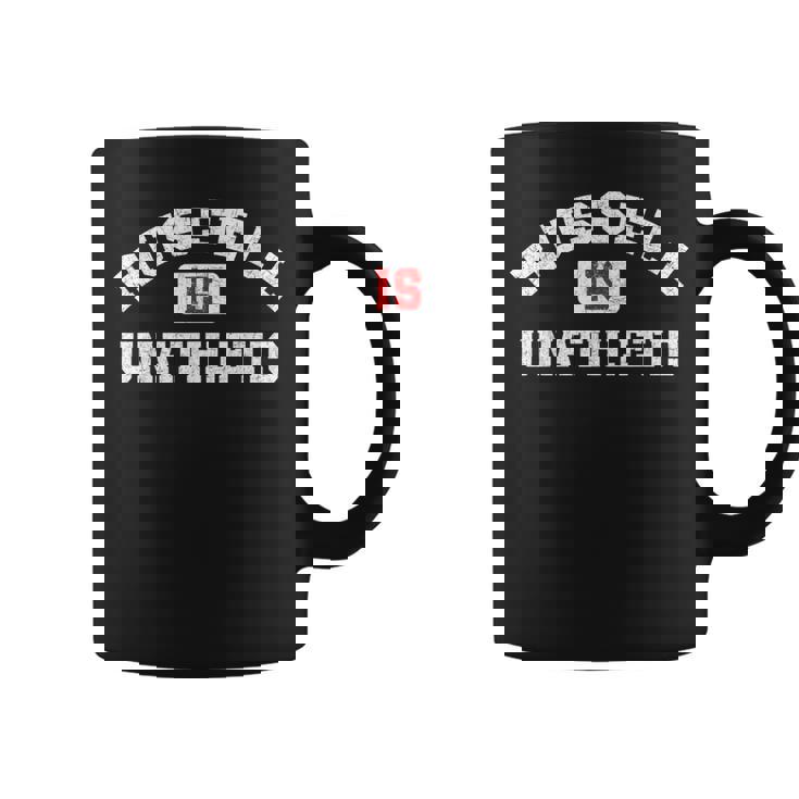 Russell Is Unathletic ユーモラスなアスリート プットダウン コーヒーマグ