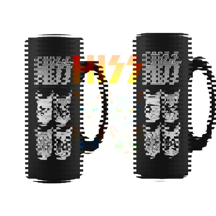 Hiss 猫 子猫 ニャー ロッカー パロディ バンド 面白い 猫好き コーヒーマグ