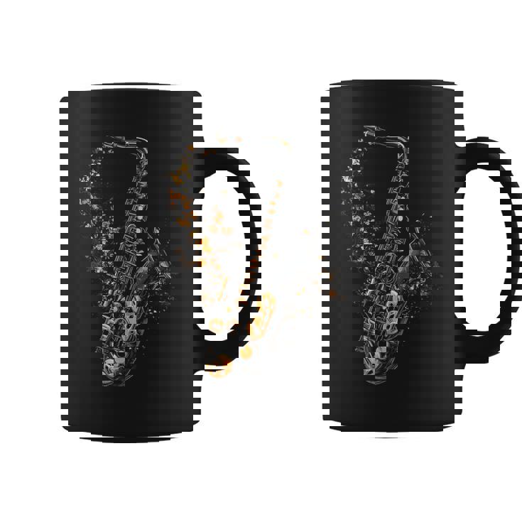 Saxofón Música Abstracto Gráfico Instrumento Motivoaxofón Taza de café