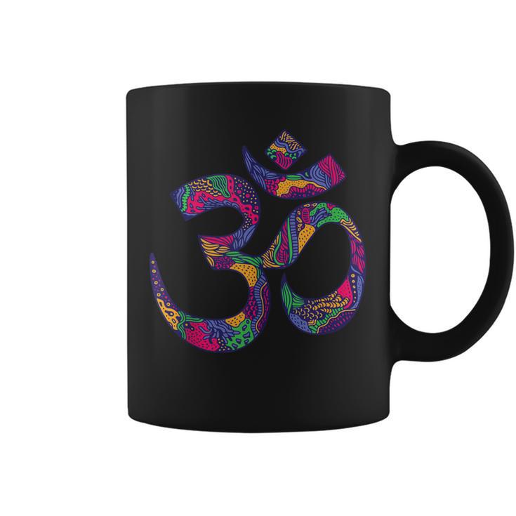 Símbolo Om Aum Ohm Mandala Hindú Yoga Meditación Namaste In Mangas Taza de café