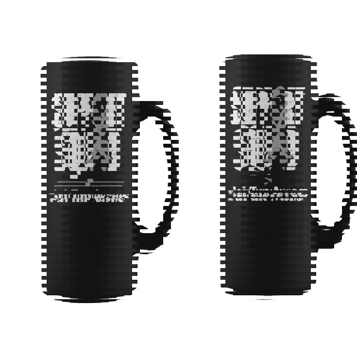 Support Squad Brain Tumor Awareness Brain Cancer Gray Ribbon Coffee Mug