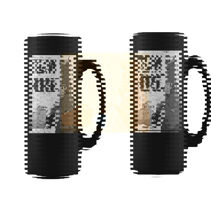Team Horse 面白い馬のデザイン コーヒーマグ