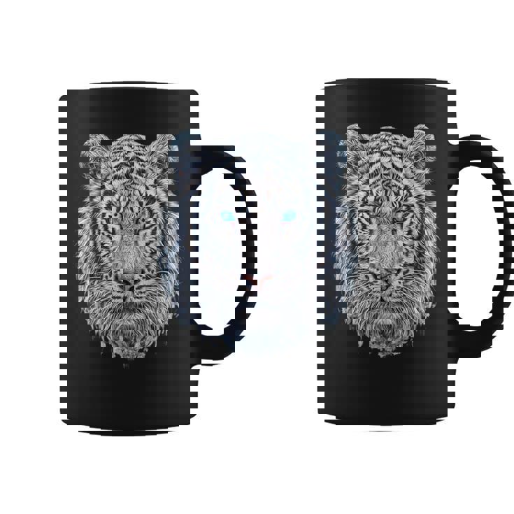 Tiger Lover 青い目の動物 ホワイトタイガー コーヒーマグ