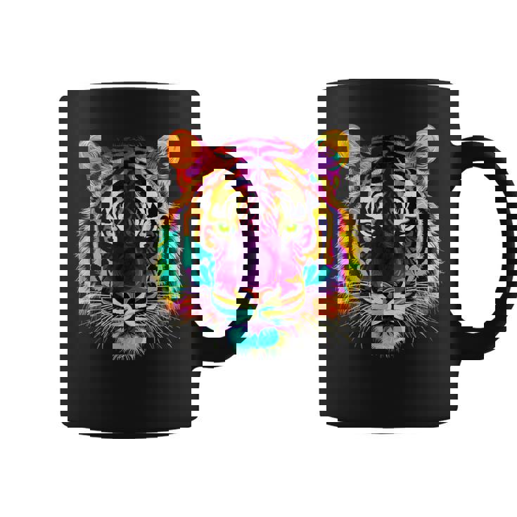 Tigre Arte Zoo Colorido Animal Tigre Taza de café