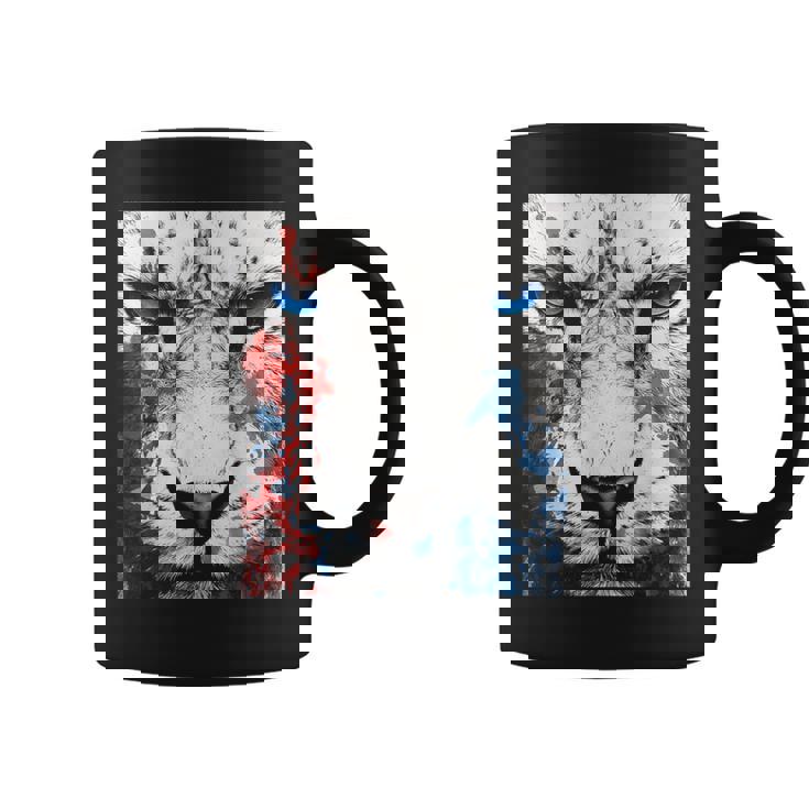 Tigre Ojos Azules Arte Animal Dibujo Motivo Anime Taza de café