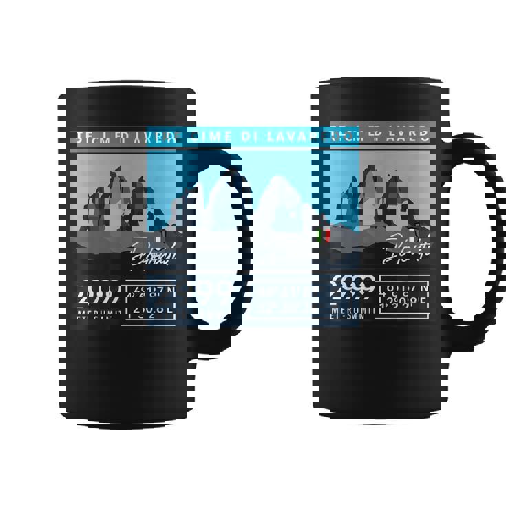 Tres Dolomitas De Peltre Tre Cime Di Lavaredoenderismo De Montaña Taza de café