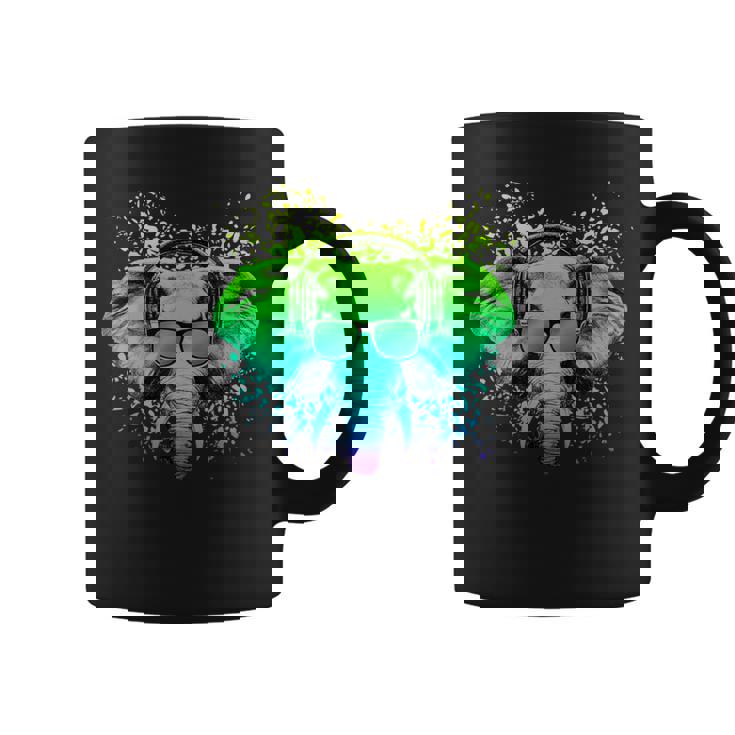 Trippy Dj Cadeau Pour Ravers Techno House Éléphant Psychédélique Tasse
