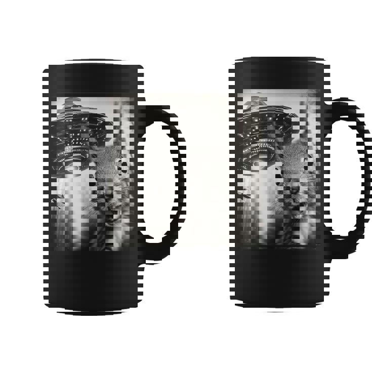 Ufoとリス自撮り面白いリス愛好家 コーヒーマグ