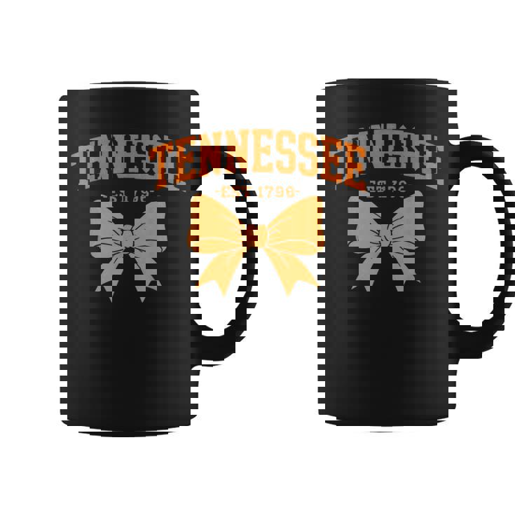 Vintage Tennessee Orange Cowgirl Coquette Bow Girl Tn Coffee Mug