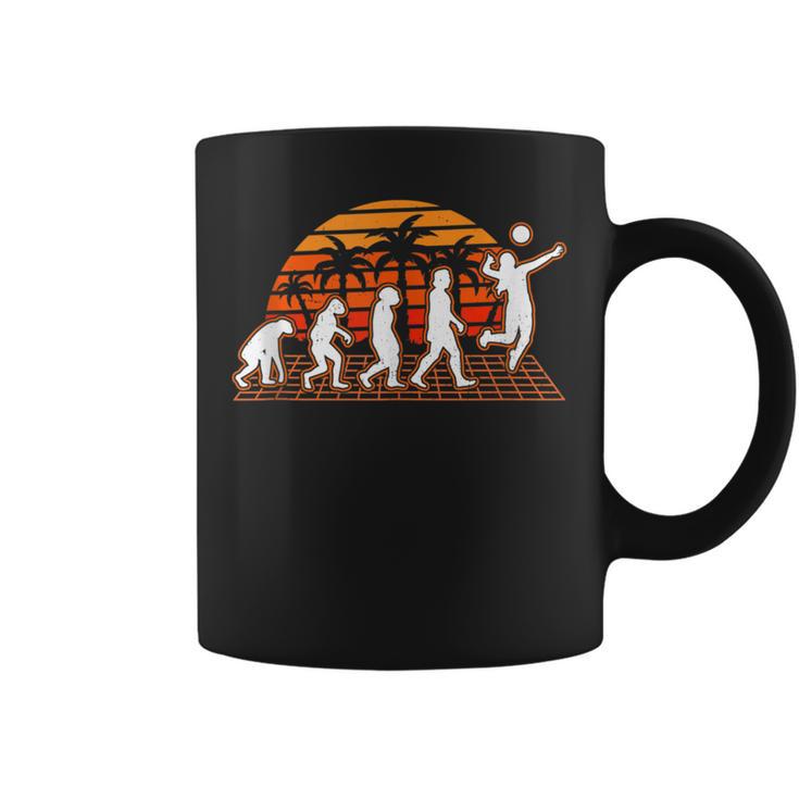 Vóleibol Evolución Retroolleyballoleibol De Playa In Mangas Taza de café