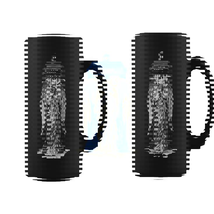 Weeping Angel With Blue Police Box 1 Fan Fun Coffee Mug