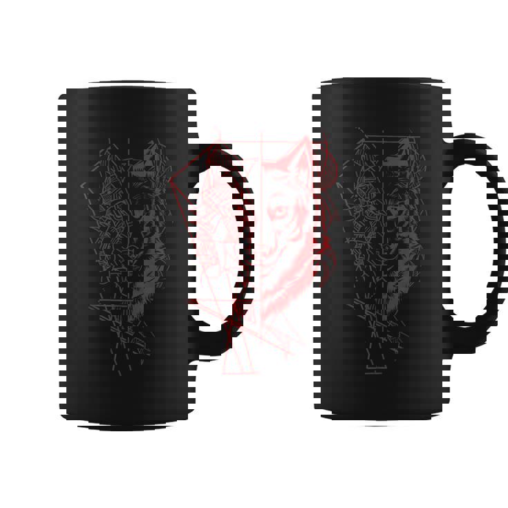 Wolf Products 幾何学模様 アウトドア オオカミ コーヒーマグ