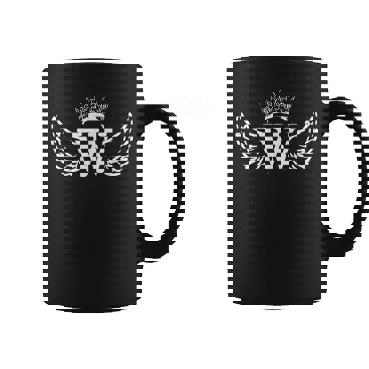 W文字クイーン W英文字 W王冠 大文字アルファベットwモノグラム コーヒーマグ