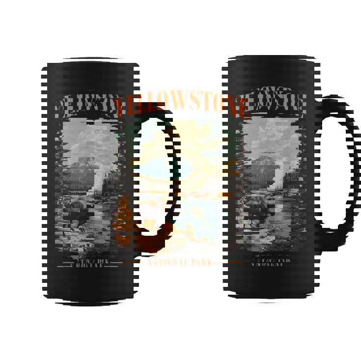 Yellowstone National Park Vintage Hiking Camping Coffee Mug