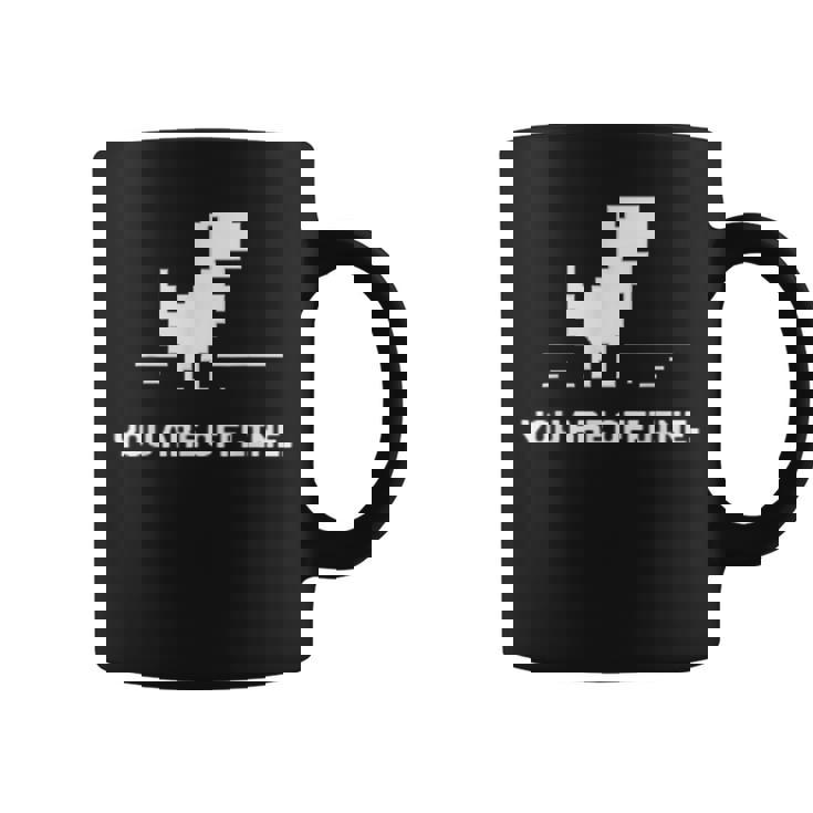 You Are Offline T-Rex 恐竜のラン ピクセルアート 恐竜ゲーム コーヒーマグ