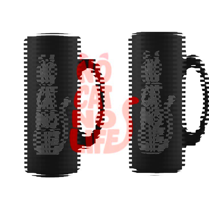 「No Cat No Life」シルエットキャット コーヒーマグ