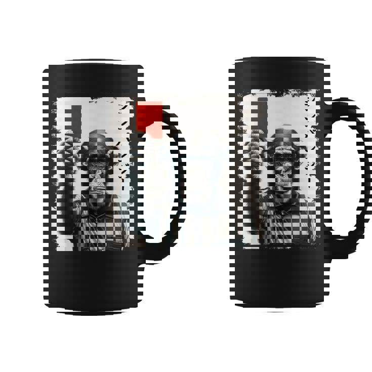 「シンパンジー」審判 シンパン チンパンジー レッドカード 猿 サル スポーツ サッカー 日本語 カタカナ かっこいい コーヒーマグ