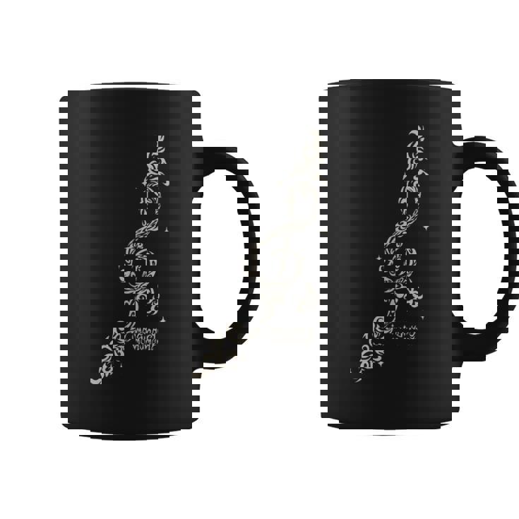 【ト音記号】音楽 ト音記号 イラスト トライバル風 メンズ レディース キッズ お揃いコーデ 丸襟 コーヒーマグ