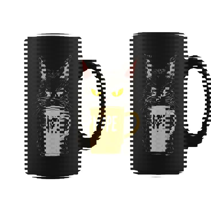 おかしな猫 コーヒーマグと黒猫 Nope コーヒーマグ
