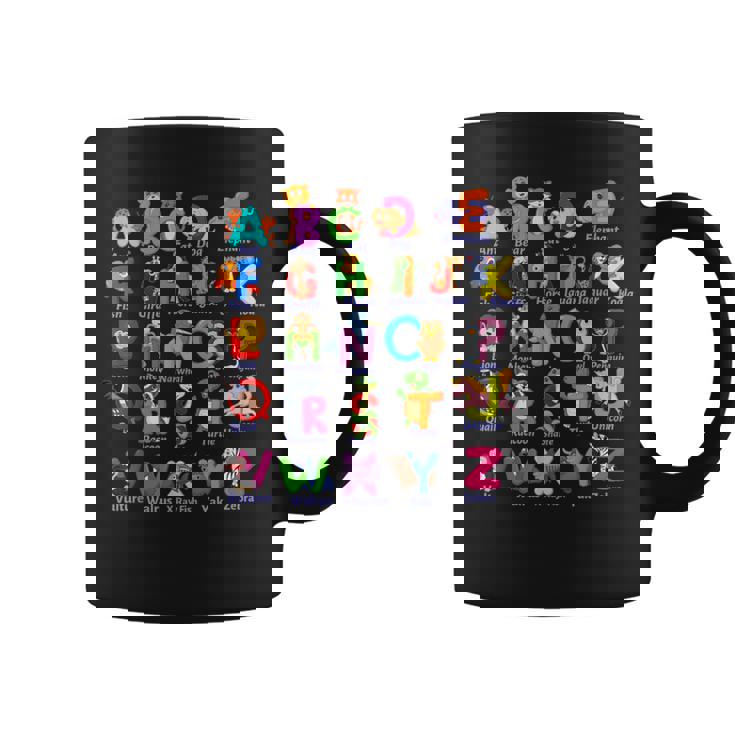 おもしろアルファベット動物新学期abc学習ギフト コーヒーマグ