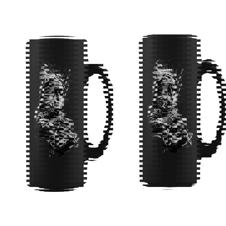 おもしろオーケストラ ミュージシャン バイオリニスト ロックキャット 演奏 バイオリン コーヒーマグ