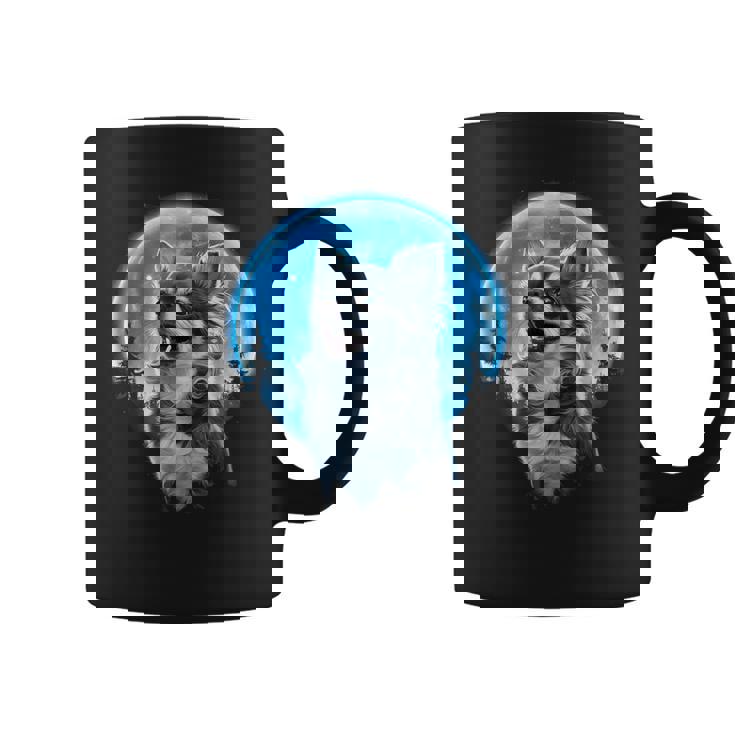 おもしろチワワ吠え月 チワワオーナー。 コーヒーマグ