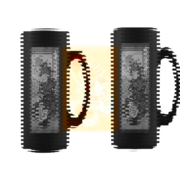 おもしろ寿司 侍猫 道場 夕日 浮世絵 漫画 漢字アート コーヒーマグ