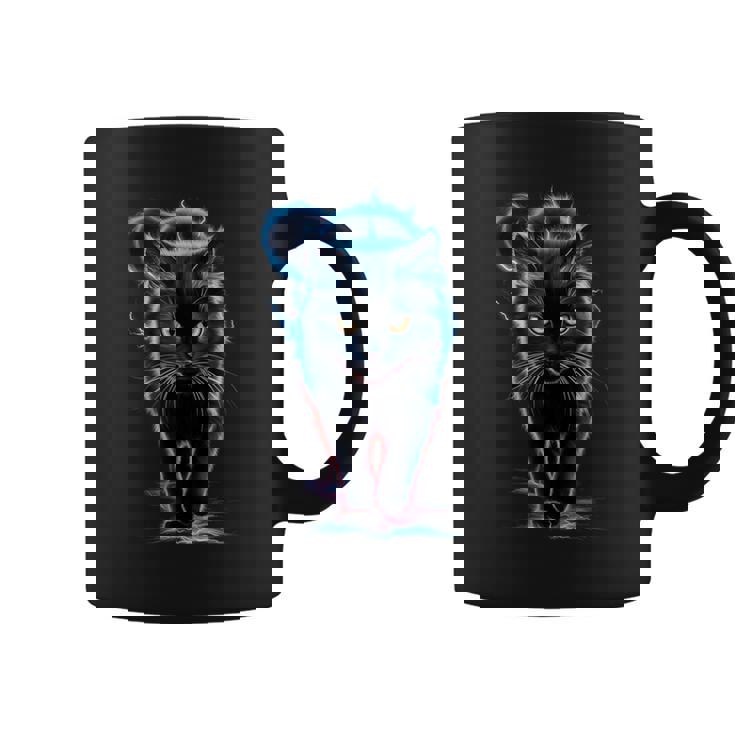 おもしろ猫 稲妻 黒猫 コーヒーマグ